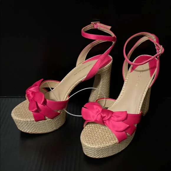 Antonio Melani Pink and Tan Platform Sandals - Picture 6 of 8